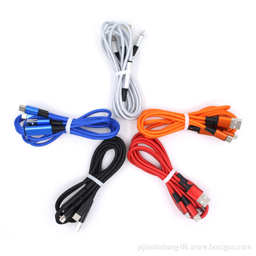 Yijiashishang Drop Shipping Quick Charge 3-In-1 OEM Micro USB Connector Charger USB Cable Charging Kable